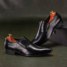 PJCMG-zapatos de negocios transpirables hechos a mano para hombre, calzado informal de cuero genuino, con punta en pico, Oxford, para boda 2024 - compra barato