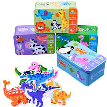 Wooden Toys for Children New Puzzle Baby Early Educational Toys Cartoon Animal Traffic Wood Jigsaw Puzzles of The Six-in-One Toy 2024 - buy cheap