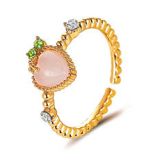 Женское модное золотое/розовое золото цвет опал кристалл персик в форме сердца кольца для женщин милые вечерние Кольца Ювелирные изделия Подарки 2024 - купить недорого