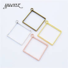 YuenZ 6pcs 7Color Charm Alloy Jewelry Accessories Rectangle Charm Hollow Glue Blank Pendant Tray Bezel 48*43mm B181 2024 - buy cheap