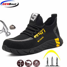 DEWBEST  Safety Shoes For Men Indestructible Anti-smashing Steel Cap Safety Work Shoes Men Security Boots Work Shoes Sneakers 2024 - buy cheap