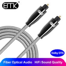 EMK Optical Audio Cable Premium Digital Toslink SPDIF Wires Cotton Braided Speaker Male to Male For Amplifier PS4 Xbox TV DVD 2024 - buy cheap