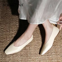 SOPHITINA Flats Women Casual Shallow Genuine Leather Female Shoes Square Toe TPR Soft Comfort Wild Concise Lady Boat Shoes DO170 2024 - buy cheap