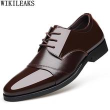 Escritório 2021 oxford sapatos de casamento para homem formal sapatos marrons sapatos de vestido para homem couro de patente negócio terno zapatos hombre 2024 - compre barato