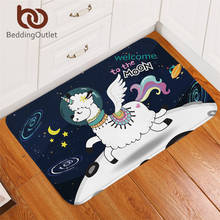BeddingOutlet Space Llama Carpet Unicorn Printed Area Rug Moon Star Alpaca Sheep Non-slip Bathroom Rug Cartoon Kids Play Mat 2024 - buy cheap