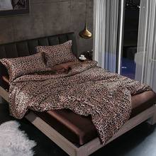 Funda nórdica de leopardo satinada como seda suave, juego de cama de verano Reversible, edredón de lujo suave y ligero, Sábana, 4 Uds. 2024 - compra barato