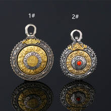 Real S925 pure silver Zodiac nine palace Gossip card Good luck Thai silver exquisite rotating Buddhist pendant for men and women 2024 - buy cheap