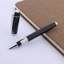 Higqh Quality Metal Fountain Pen Black Silver Clip Fine Hooded Nib Ink Pens Gift Finance Writing 2024 - buy cheap