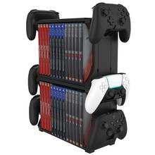 Torre de armazenamento de jogo premium, suporte de lojas de jogos ou estojo de disco, rack de armazenamento para controle para sony playstation 5 2024 - compre barato