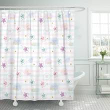 Kawaii Pattern Cute Cartoon Stars and Speech Bubbles Shower Curtain Waterproof Polyester Fabric 60 x 72 Inches Set with Hooks 2024 - buy cheap