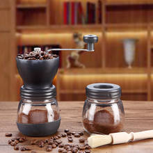 Moedor manual de cerâmica, rebarba de grão de café com vidro reforçado, jarra de armazenamento, durável, cafeteira, utensílios de cozinha 2024 - compre barato