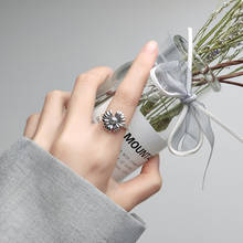 Moda prata cor girassol flor anéis para mulher engagement statement anéis de dedo anillos mujer 2024 - compre barato