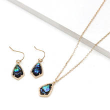 2021 New Arrivals Classic Simple Style 2 Colors Kite Face Inlay Abalone Dangle Earrings&Necklace Set For Women Fashion Jewelry 2024 - buy cheap