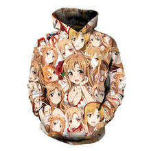 Sudadera con capucha para hombre y mujer, prenda deportiva con estampado 3D de arte de la espada en línea, Kirigaya, Kazuto, Kirito, Asuna, disfraz de Cosplay 2024 - compra barato