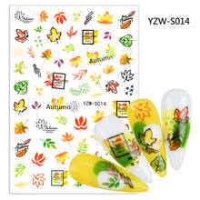 Self-adhesive 3D Stickers for Nails Autumn Maple Leaf Grass Nail Art Decorations Small Size Fashion Sticker Women Girl Nail Foil 2024 - buy cheap