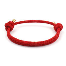 Niuyitid pulseira feminina com fio vermelho, acessórios de cor dourada ajustável para presente para namorada 2024 - compre barato