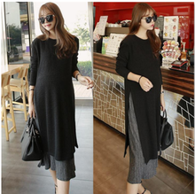 2019 Pregnant Dresses Autumn Dress Loose Large Size Long-sleeved Korean Maternity Dress For Pregnant Women Breastfeeding Clothes 2024 - buy cheap