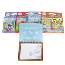 Учебный подарок на день рождения, многоразовая Волшебная книга для рисования водой, книжка-раскраска, ручка, мультяшная живопись, игрушки, доска для рисования для детей 2022 - купить недорого