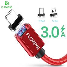 FLOVEME-Cable de carga rápida trenzado 3A, Cable magnético Micro USB tipo C para Xiaomi, Huawei, Samsung, Android 2024 - compra barato