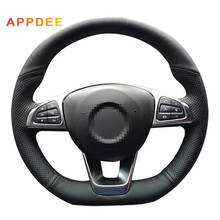 Handsewing Black Artificial Leather Steering Wheel Covers for  Mercedes-Benz C200 C250 C300 B250 B260 A200 A250 Sport CLA220 2024 - buy cheap