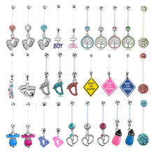 1pc Mix Style Pregnancy Belly Ring Maternity Dangle Belly Bar Body Piercing  Jewelry Flexible Barbell 22MM 2024 - buy cheap