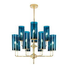 Pós-moderno lustre de vidro azul sala de estudo quarto luxo lustre luzes galvaniza parágrafo quarto iluminação para casa 2024 - compre barato