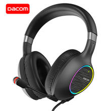 Dacom-fone de ouvido gamer gh06, com fio, som surround 7.1, grave estéreo, com microfone, para pc, computador e telefone 2024 - compre barato