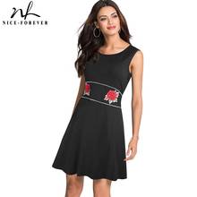 Nice-forever-Vestido corto de verano para mujer, vestido recto informal de gran tamaño, Color negro puro, a la moda, 2021, btyT031 2024 - compra barato