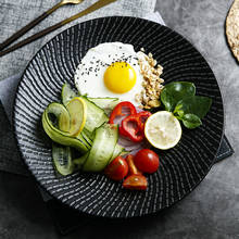 Europeu-estilo preto ocidental restaurante jantar placa criativa placa de salada de bife de cerâmica simples bolo sushi prato de cozinha utensílios de mesa 2024 - compre barato