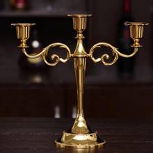 3-лампы в форме свечи металлический канделябр Высокий Подсвечник для свадьбы событие канделябры Подсвечник (золото) 2024 - купить недорого
