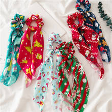 Christmas Silky Scrunchies Ribbon Scrunchy Headbands Rubber Hair Bands Girls Hair Ties Ponytail Holder Women Hair Accessories 2024 - buy cheap