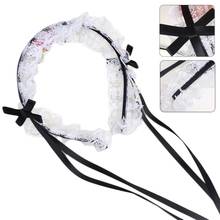 Ruffled Lace Sweet Lolita Headband Steampunk Ribbon Bowknot Cosplay Hair Hoop LX9E 2024 - buy cheap