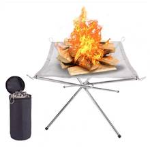 Acampamento ao ar livre lareira portátil dobrável fogueira para pátio churrasqueira de acampamento 2024 - compre barato