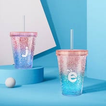 410ml Ice Cold Drink Straw Cup With Lid Coffee Cup Reusable Cups Plastic Tumbler Plastic Cup Kitchen Drinkware Cocina 2024 - buy cheap