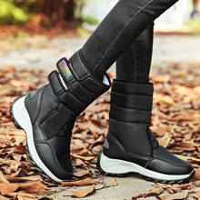 Botas de nieve impermeables para mujer, zapatos altos de felpa, con plataforma, color negro, invierno, 2021 2024 - compra barato