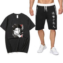 Summer men's sets Anime Attack On Titan cotton men T-shirt Sports men's sets Shorts pantsuit Sets Casual Shorts T-shirt + Sports 2024 - buy cheap