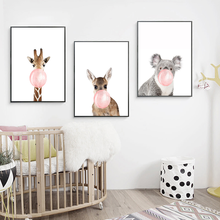 Pósteres e impresiones de animales, lienzo de Pintura Artística de jirafa, cebra, arte de pared, cuadro decorativo para guardería, decoración de estilo nórdico para niños 2024 - compra barato