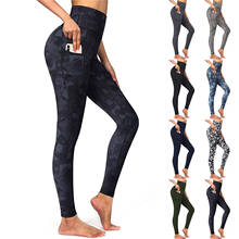 Women Print Yoga Pants With Pocket Workout Fitness Leggings High Waist Gym Sports Running Yoga Athletic Pants Running Trousers 2024 - buy cheap