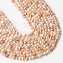 Perlas de agua dulce Multicolor naturales, cuentas espaciadoras sueltas redondas planas para fabricación de joyas DIY, suministros de accesorios, 5-6mm, 7-8mm 2024 - compra barato
