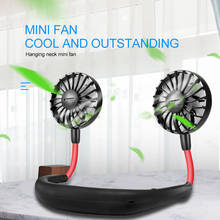Portable Fan Hands Free Neck Band Hands-Free Hanging USB Rechargeable Dual Fan Mini Air Conditioner Cooler Fan 2024 - buy cheap