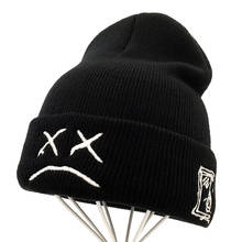 embroidery Lil Peep beanie cap Sad boy face knitted hat for winter hip hop beanies fashion ski hats unisex 2024 - buy cheap