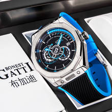 GATTI Watches Men мужские час Top Brand Leather Waterproof Gifts Black Automatic Watch Relogio Masculino Mechanical Wristwatch 2024 - buy cheap