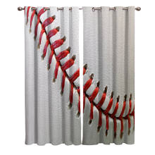 Sport Baseball Texture Stitching Red White Window Treatments Curtains Valance Room Curtains Large Window Curtain Lights 2024 - buy cheap