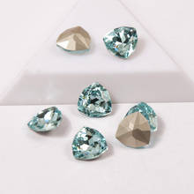 YANRUO-diamantes de imitación en forma trilliante para uñas, cristales brillantes, piedras para uñas en 3D, accesorios de arte para uñas, Color aguamarina, 4706 2024 - compra barato