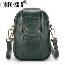 COMFORSKIN сумка женская The first Layer Cowhide Leather Messenger Bag  For Women Dropshipping Fashion Ladies Mobile Phone Bags 2024 - buy cheap