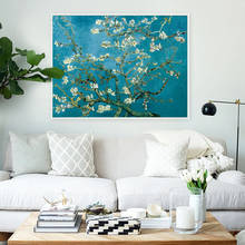 Flor de damasco por vincent van gogh famoso artista arte impressão cartaz da parede imagem da lona pintura a óleo decoração da parede 2024 - compre barato
