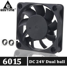 2Pcs Gdstime Brushless DC Cooler Fan 24V 60mm 60x60x15mm 6015 6cm Ball Bearing 2Pin For Computer PC CPU Case Cooling 2024 - buy cheap