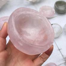 Natural rose quartz bowl polished stones minerals crystals reiki healing home decoration for gifts 2024 - buy cheap