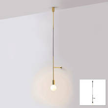 Simple linear modern hanging pendant lamp light LED minimalist black gold background bedside dining room hanging ceiling lamp 2024 - buy cheap