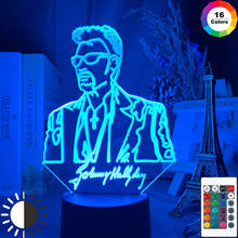 Lámpara Led de noche para decoración del hogar, luminaria de noche con diseño de los famosos franceses Johnny Hallyday, cambia de Color, ideal para dormitorio o escritorio 2024 - compra barato